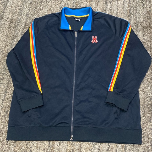 PSYCHO BUNNY ALSTON STITCHED LOGO TRACK JACKET (NAVY) sz 4XLT